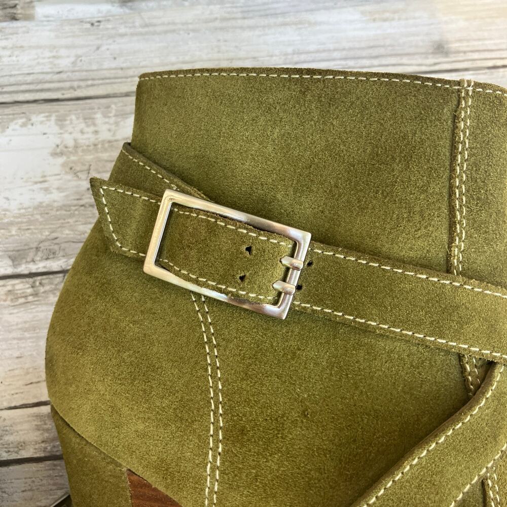 Olive Green Heeled Boots - Picture 10 of 13